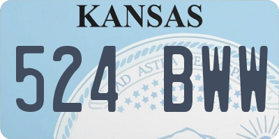 KS license plate 524BWW