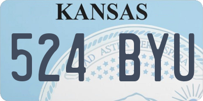 KS license plate 524BYU