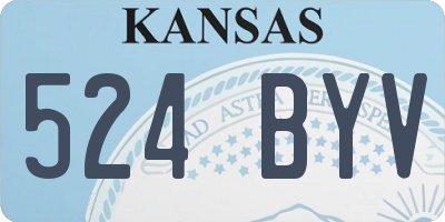 KS license plate 524BYV