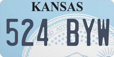 KS license plate 524BYW