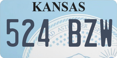 KS license plate 524BZW