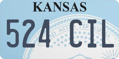 KS license plate 524CIL