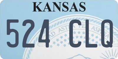 KS license plate 524CLQ
