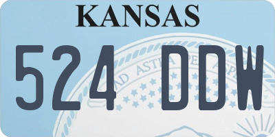 KS license plate 524DDW