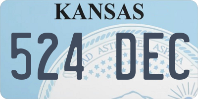 KS license plate 524DEC