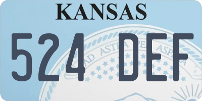 KS license plate 524DEF