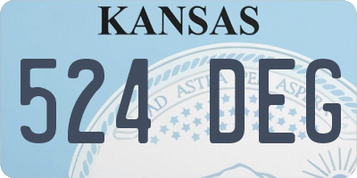 KS license plate 524DEG