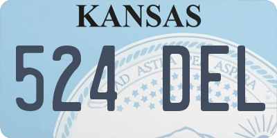 KS license plate 524DEL