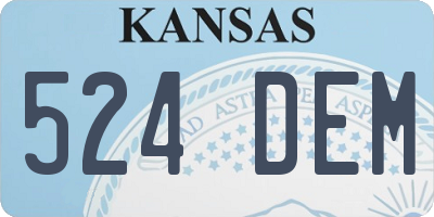 KS license plate 524DEM