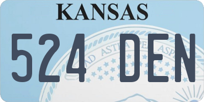 KS license plate 524DEN