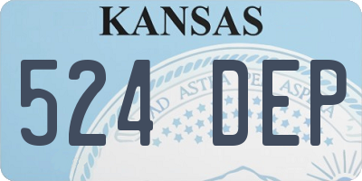 KS license plate 524DEP