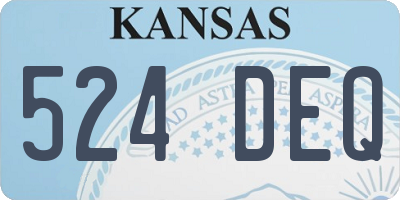 KS license plate 524DEQ
