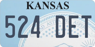 KS license plate 524DET