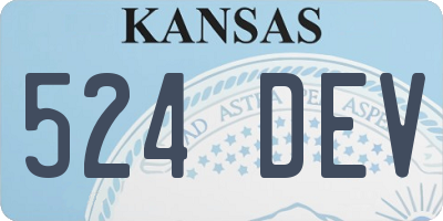 KS license plate 524DEV