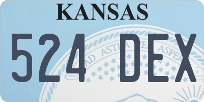 KS license plate 524DEX