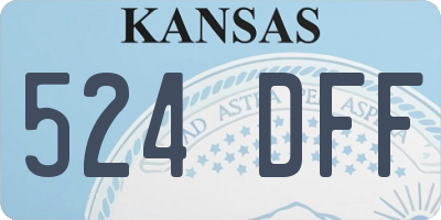 KS license plate 524DFF