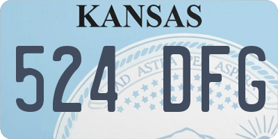 KS license plate 524DFG
