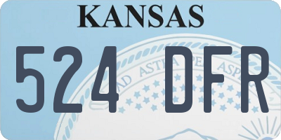 KS license plate 524DFR