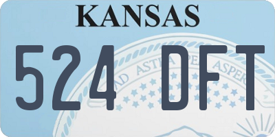 KS license plate 524DFT