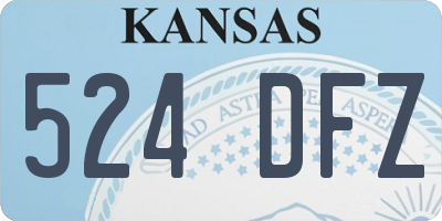 KS license plate 524DFZ