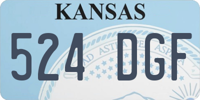 KS license plate 524DGF