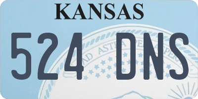 KS license plate 524DNS