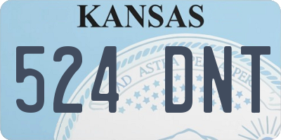 KS license plate 524DNT