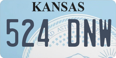 KS license plate 524DNW