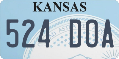 KS license plate 524DOA