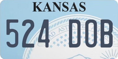 KS license plate 524DOB