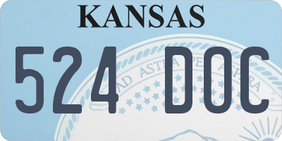 KS license plate 524DOC