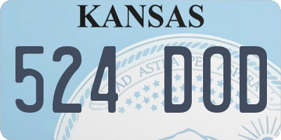 KS license plate 524DOD