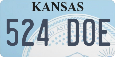 KS license plate 524DOE