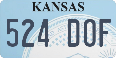 KS license plate 524DOF