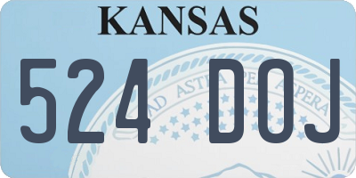 KS license plate 524DOJ