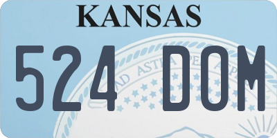 KS license plate 524DOM