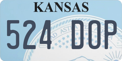 KS license plate 524DOP