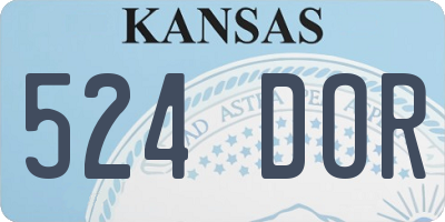 KS license plate 524DOR