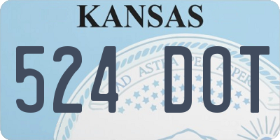 KS license plate 524DOT
