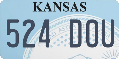 KS license plate 524DOU