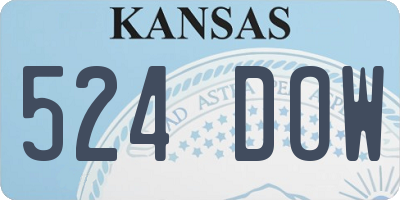 KS license plate 524DOW