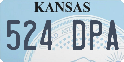 KS license plate 524DPA