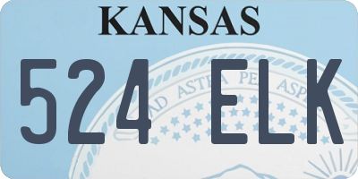 KS license plate 524ELK