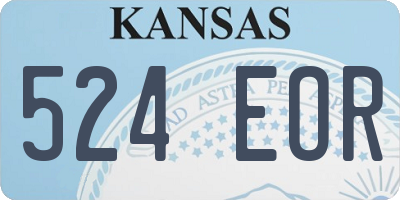 KS license plate 524EOR