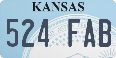 KS license plate 524FAB