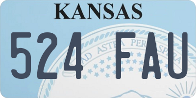 KS license plate 524FAU