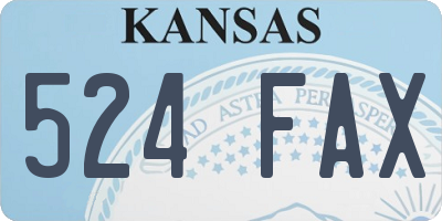 KS license plate 524FAX