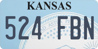 KS license plate 524FBN