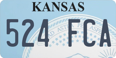 KS license plate 524FCA