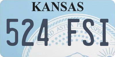 KS license plate 524FSI